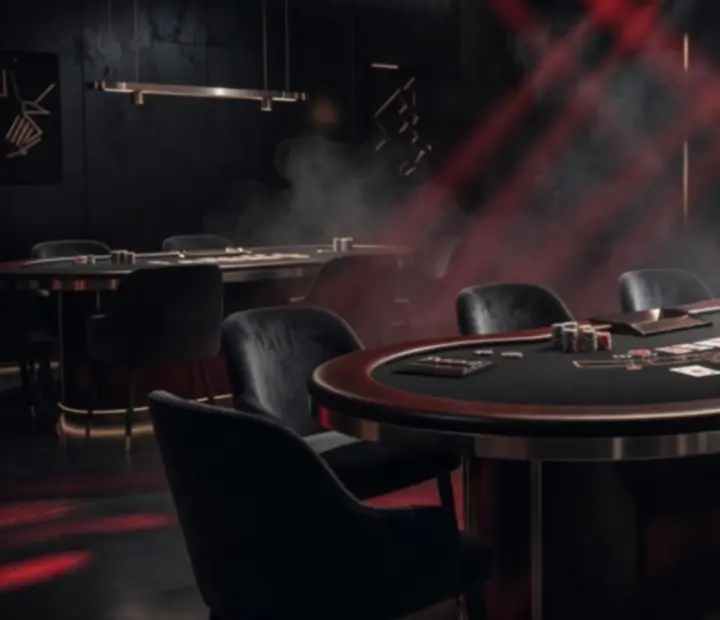 Premium atmosfera eventu Blackjack z czerwonym i grafitowym oświetleniem